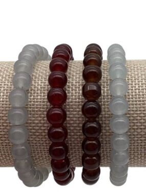 Set of (4) Glass Beaded Stretch Bracelets (NWT) (Size: OSFM)